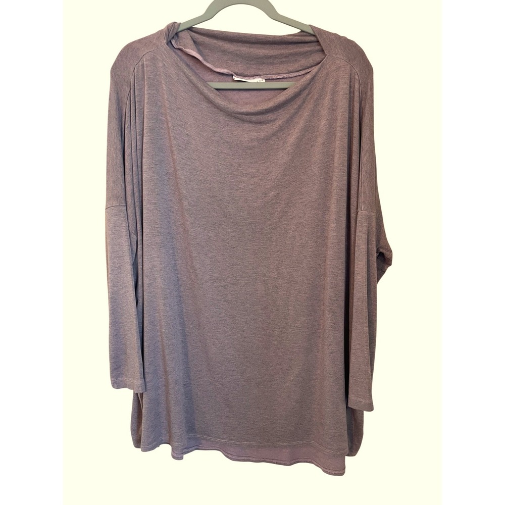 Bryn Walker Large Heathered Purple Soft Terry Stretch Knit Dolman Sleeve‎ Tunic